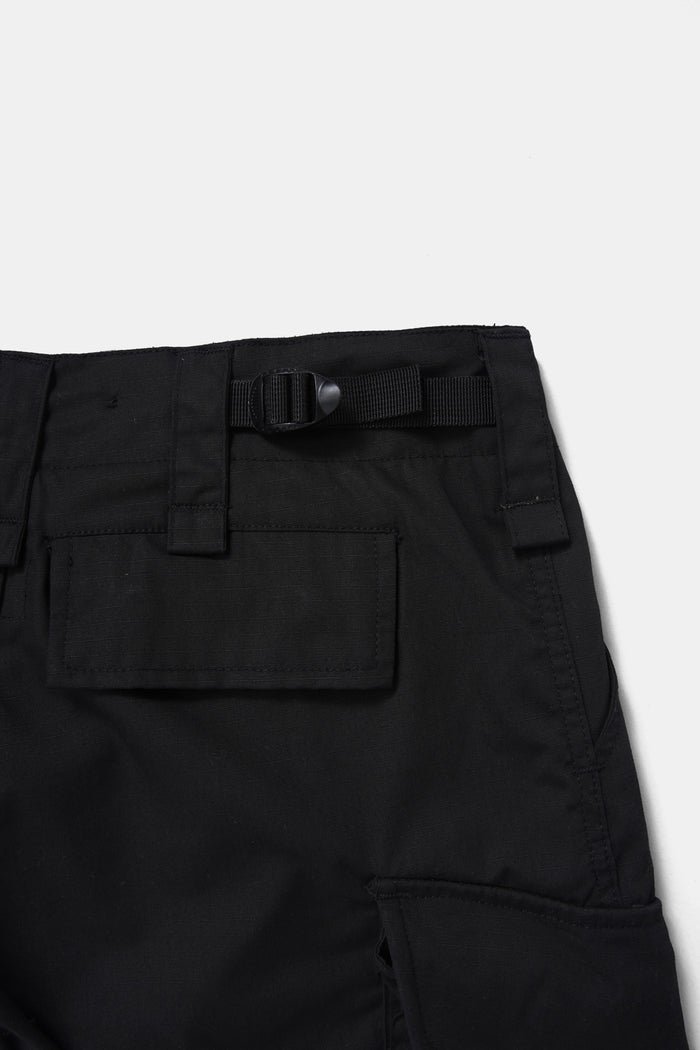 Custom Wide Cargo Shorts / Black