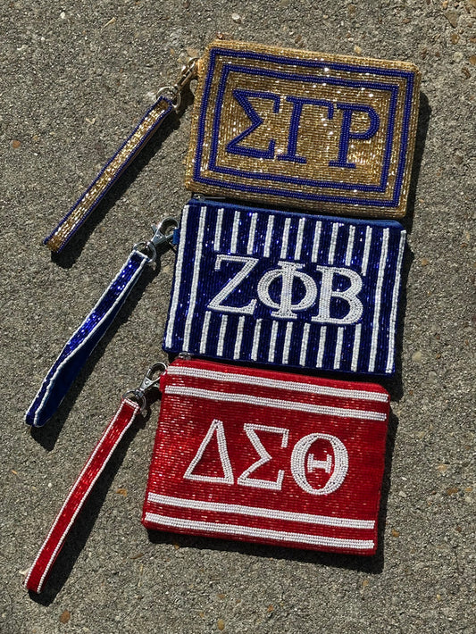 D9 - Sorority Beaded Wristlet Clutch