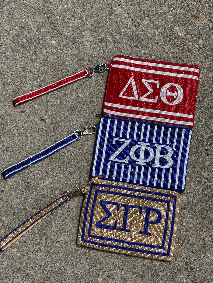 D9 - Sorority Beaded Wristlet Clutch