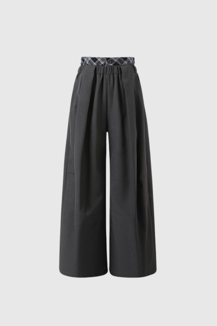 Dagon Grid Wide Leg Pants Set