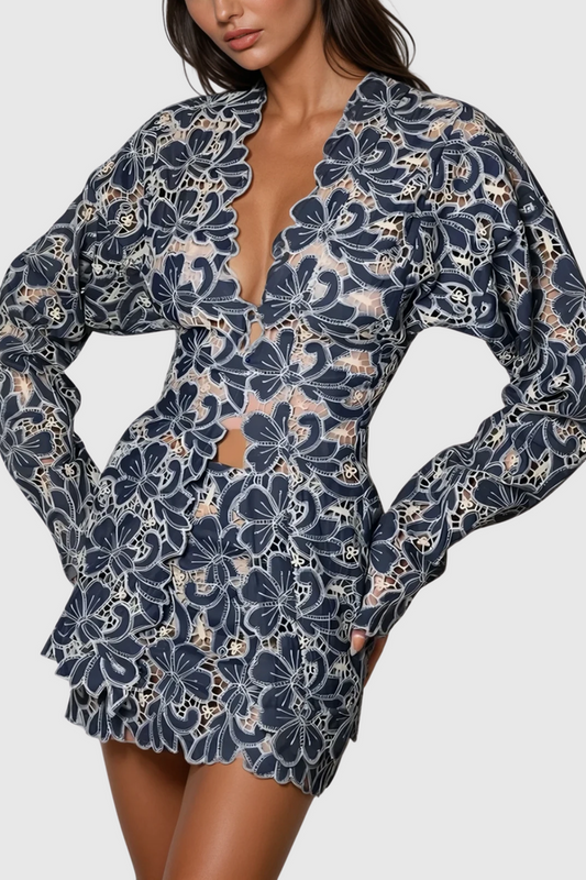 Dannie Floral Cutout Skirt Set