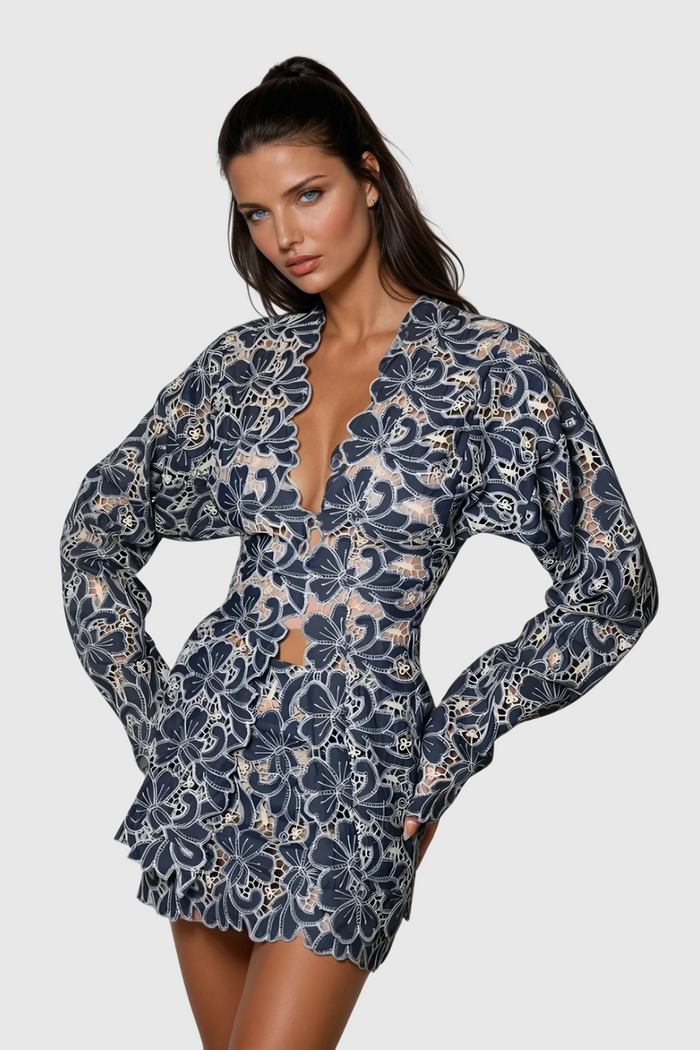Dannie Floral Cutout Skirt Set