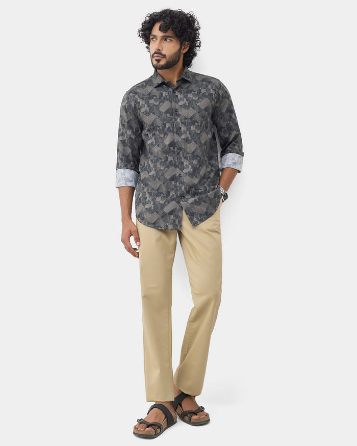 Dark Olive Printed Shirt - Zykos