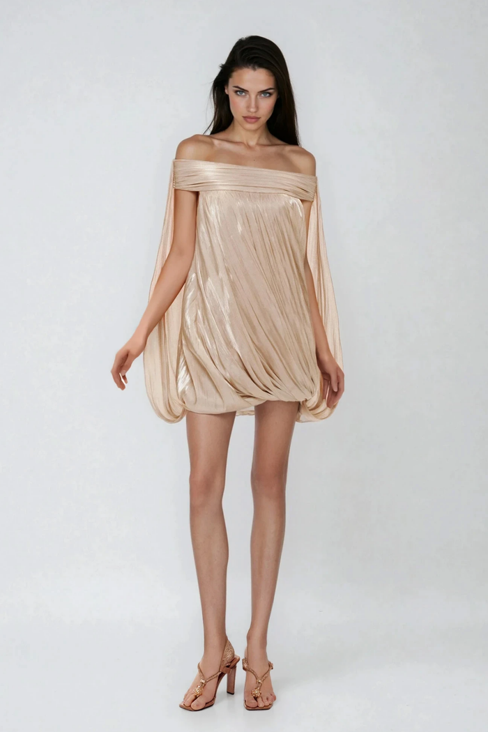 Davonte Off Shoulder Ruch Mini Dress