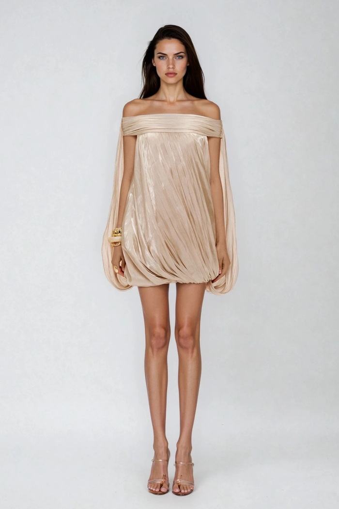 Davonte Off Shoulder Ruch Mini Dress