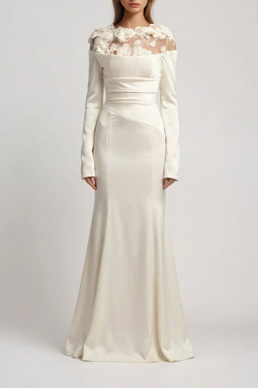 Dennis Flower Deconstruct Maxi Dress In Apricot