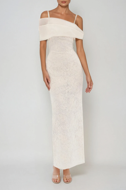 Denzel Off Shoulder Lace Maxi Dress