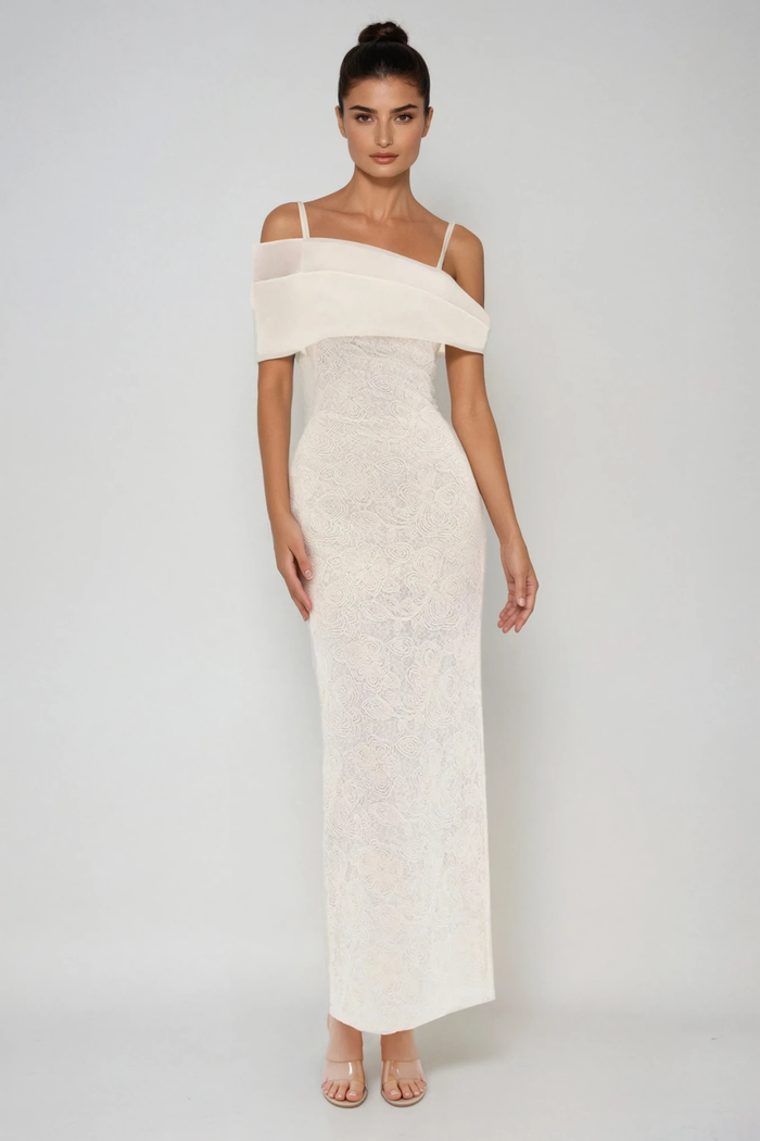 Denzel Off Shoulder Lace Maxi Dress