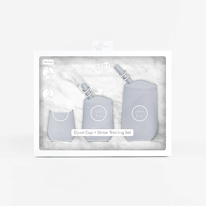 Developmental Cup Set - Pewter - Wee Bee Baby Boutique