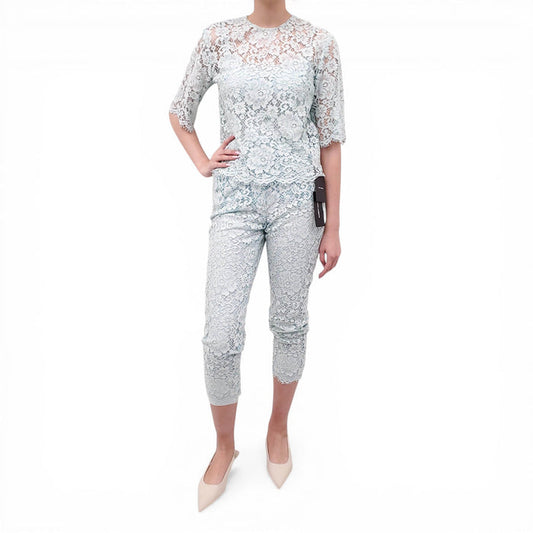 DOLCE & GABBANA SEAFOAM GREEN 2-PIECE SET - TOP SIZE 36; PANTS SIZE 38