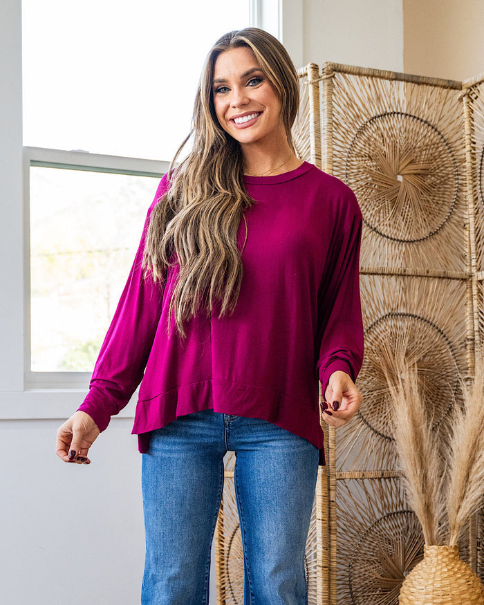 ARROW STEAL! Dolman Sleeve Top - Magenta Sew In Love