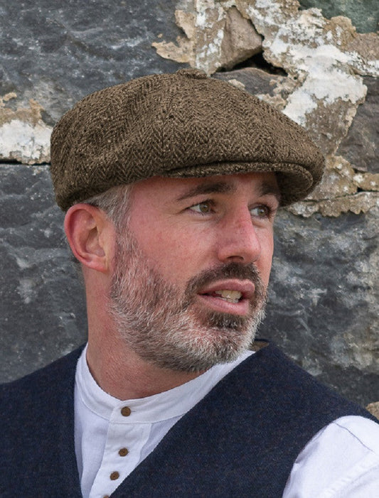 Donegal Tweed Men's Driving Cap - Brown - Army S -en #color_brown