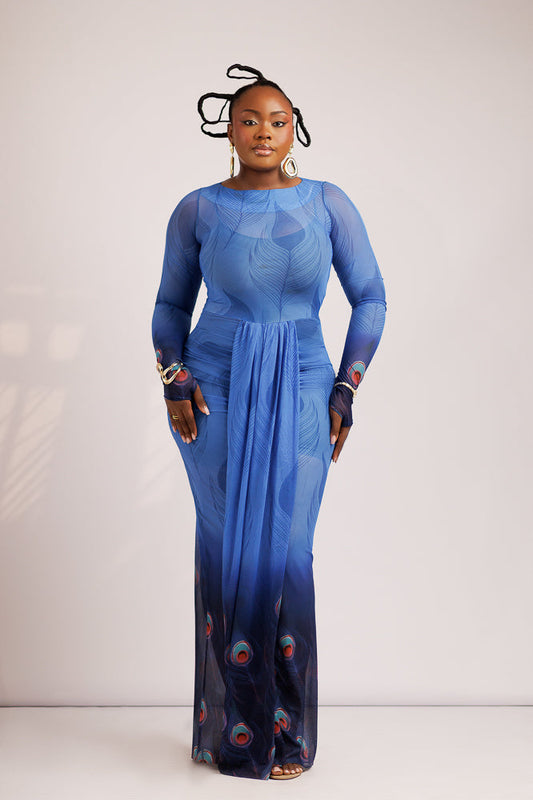 DUPE OMBRE DRESS - BLUE