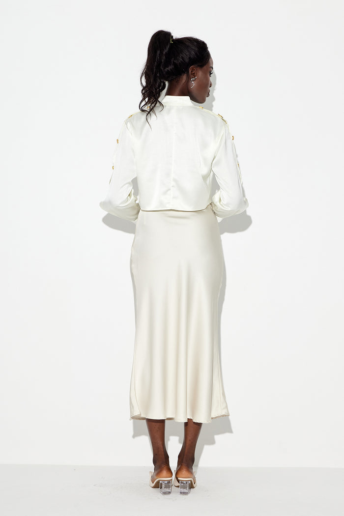 Eadric Deconstruct Tie Up Shirt In White