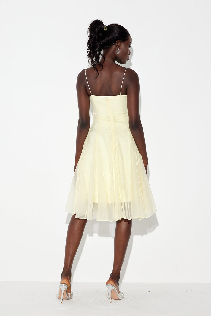 Eavan Spaghetti Flower Midi Dress