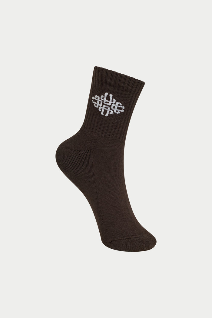 EMBLEM SPORT SOCK - CHOCOLATE