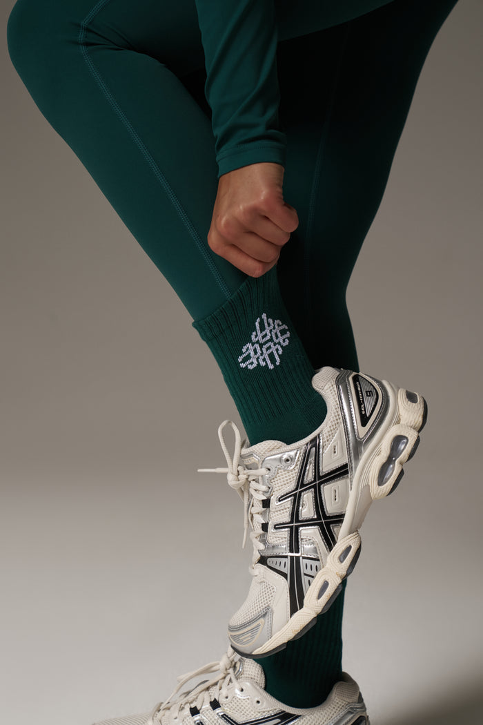 EMBLEM SPORT SOCK - FOREST GREEN