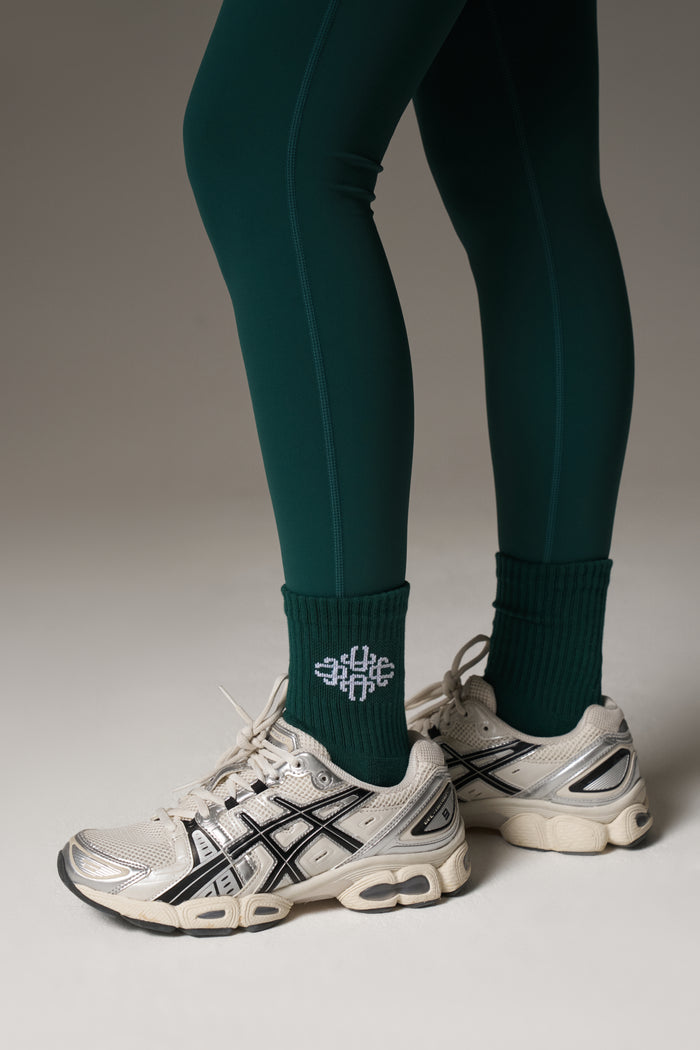 EMBLEM SPORT SOCK - FOREST GREEN