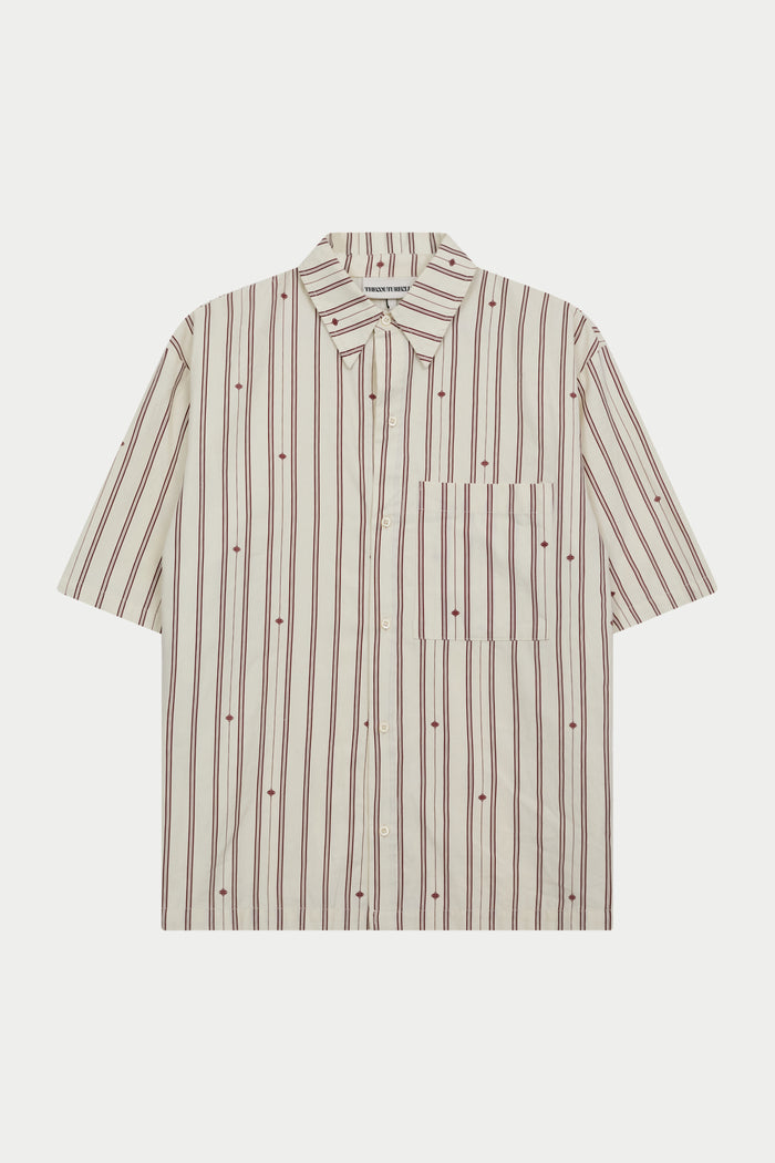 EMBLEM STRIPE SHIRT - STONE