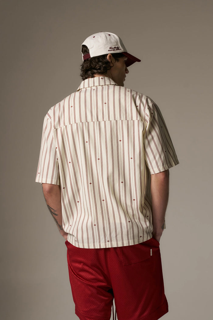 EMBLEM STRIPE SHIRT - STONE