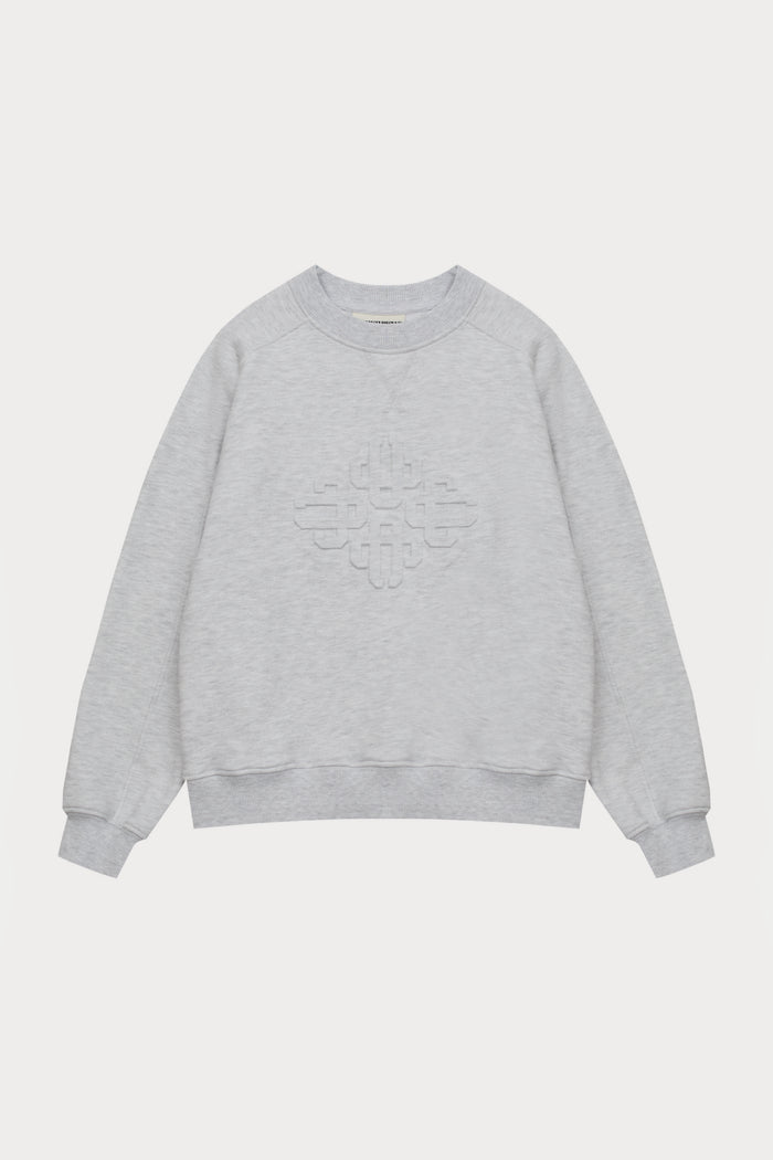 EMBOSSED SWEATSHIRT - GREY MARL