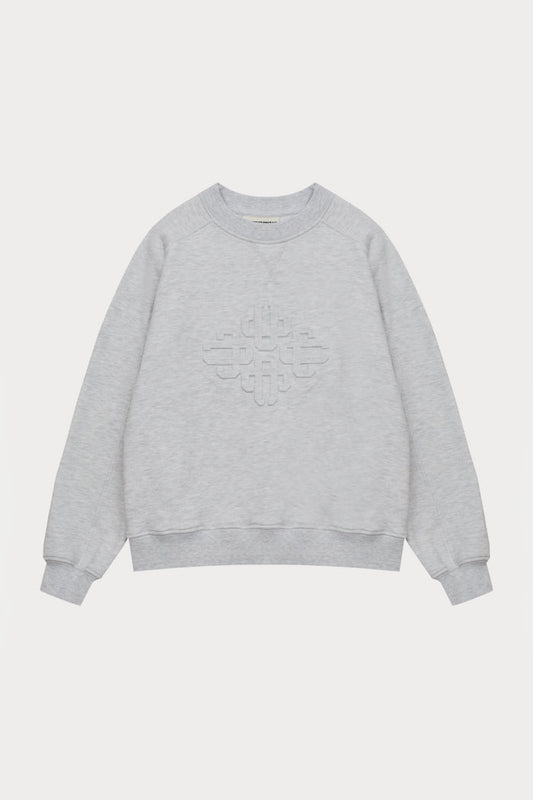 EMBOSSED SWEATSHIRT - GREY MARL