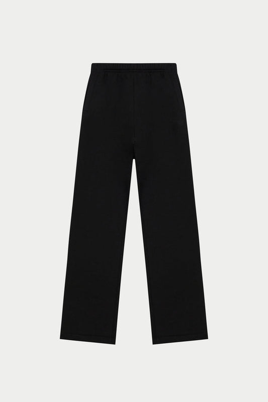 EMBROIDERED CREST RELAXED JOGGERS - BLACK