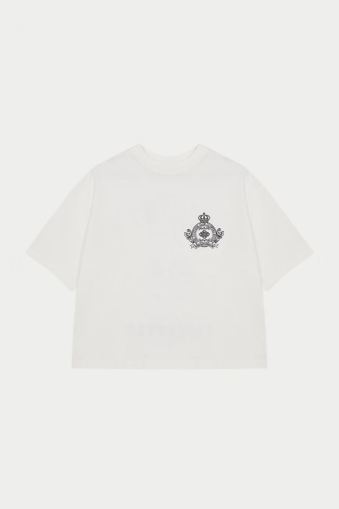 EMBROIDERED CREST T-SHIRT - OFF WHITE