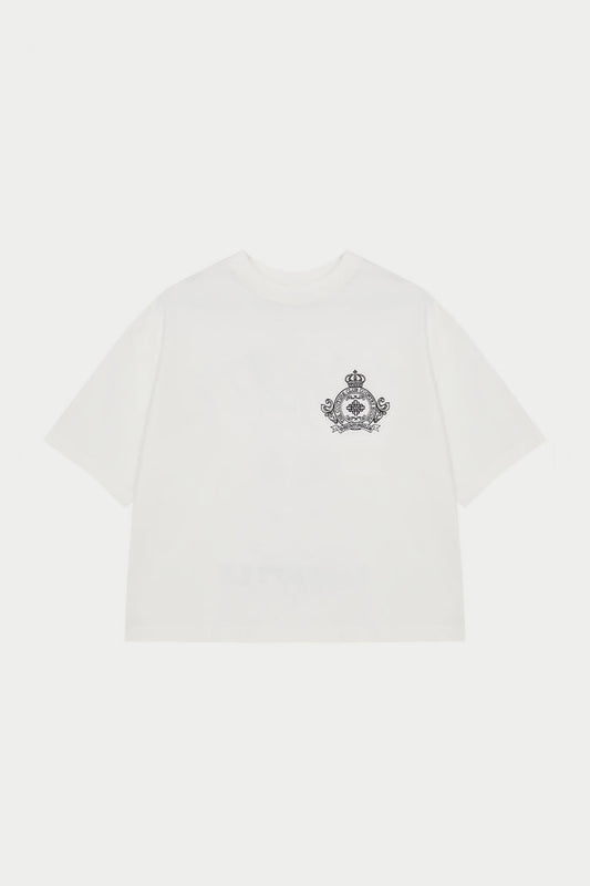 EMBROIDERED CREST T-SHIRT - OFF WHITE