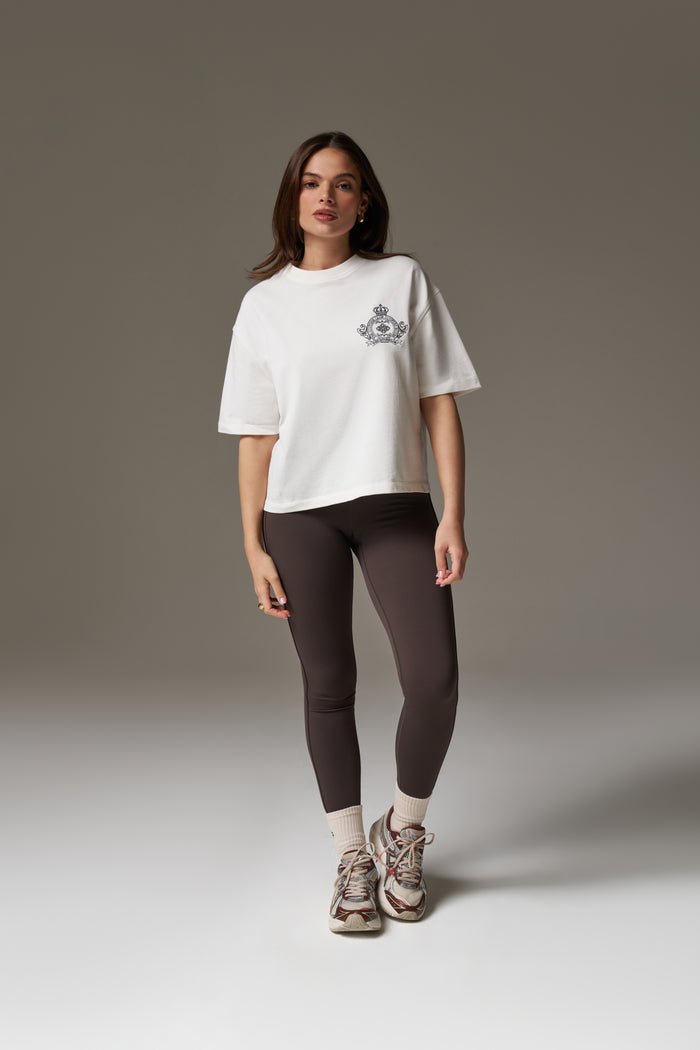 EMBROIDERED CREST T-SHIRT - OFF WHITE