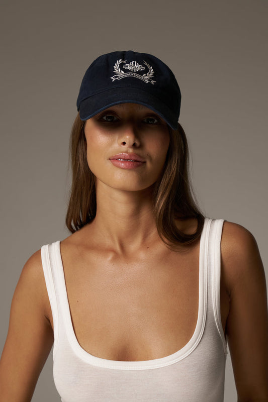 EMBROIDERY CREST CAP - NAVY