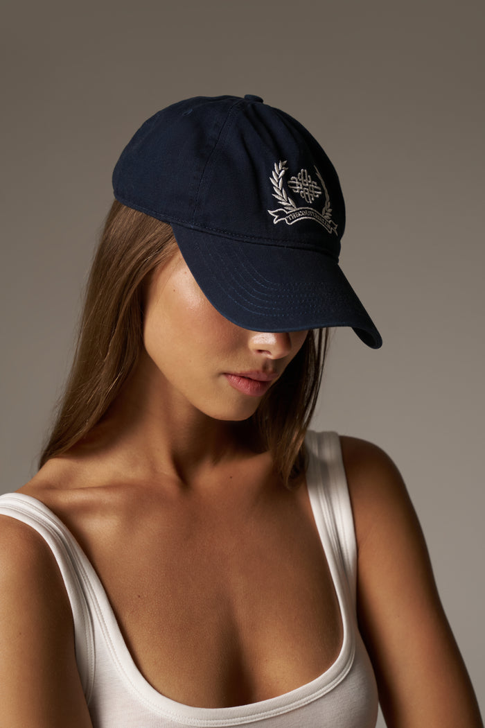 EMBROIDERY CREST CAP - NAVY