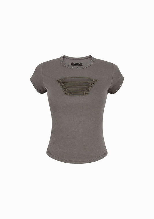 ENIGMA MILITARY SCULPT BABY TEE WASHED ARMY GREEN