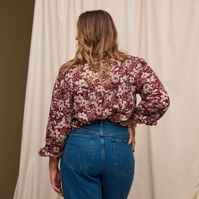 Evette Blouse - Mahogany 4