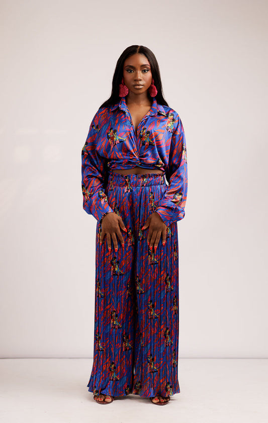 FARI WRAP CO-ORD SET - BLUE