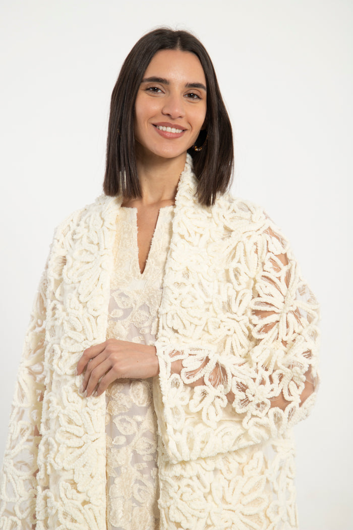Fay Tulle Off-White Coat