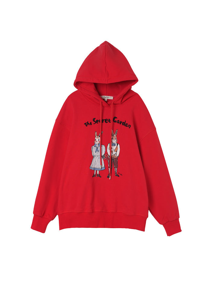 【Final Sale】Rabbit Embroidered 100% Cotton Hoodie