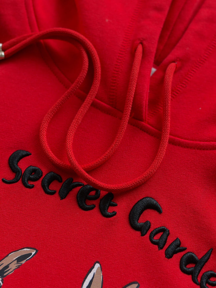 【Final Sale】Rabbit Embroidered 100% Cotton Hoodie