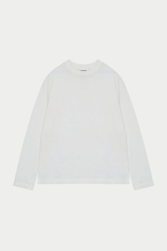 FINE GAUGE KNIT LONG SLEEVE T-SHIRT - OFF WHITE