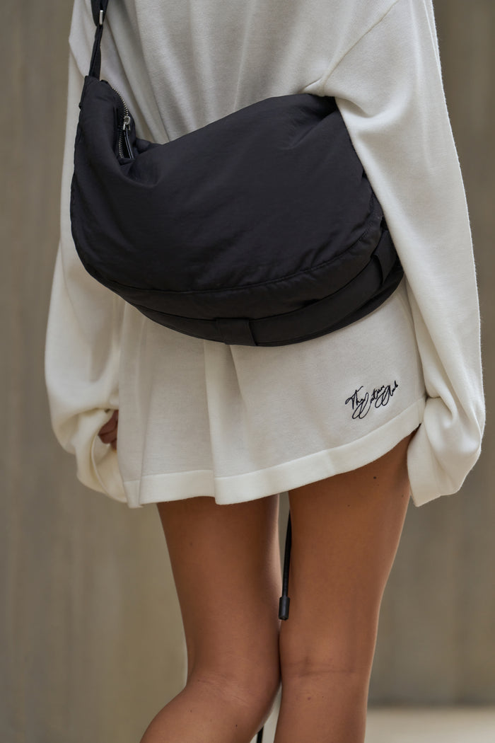 FINE GAUGE KNIT LONG SLEEVE T-SHIRT - OFF WHITE