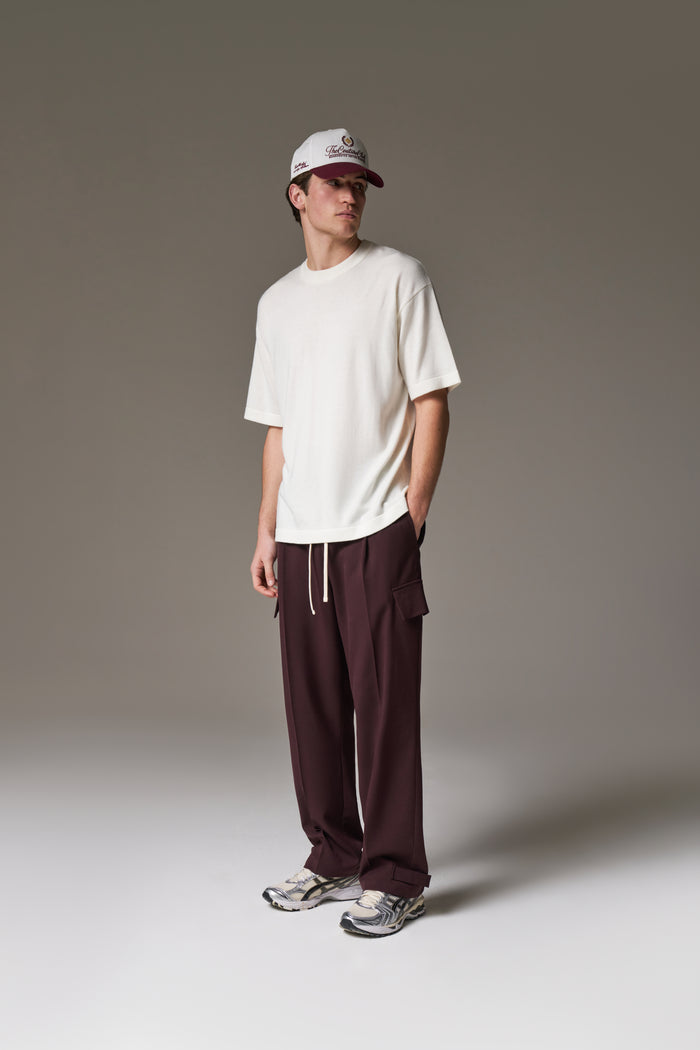 FINE GAUGE KNIT T-SHIRT - OFF WHITE