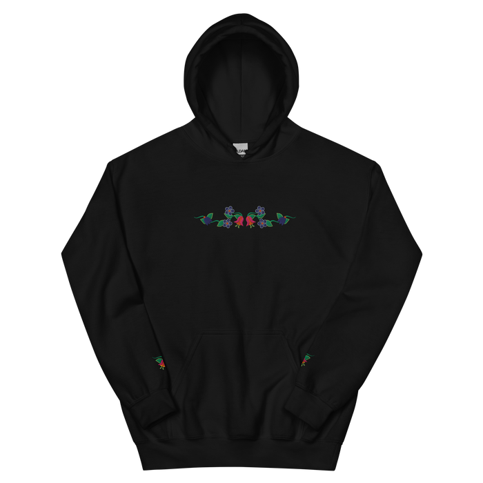 Floral-Embroidered Hoodie Sweatshirt
