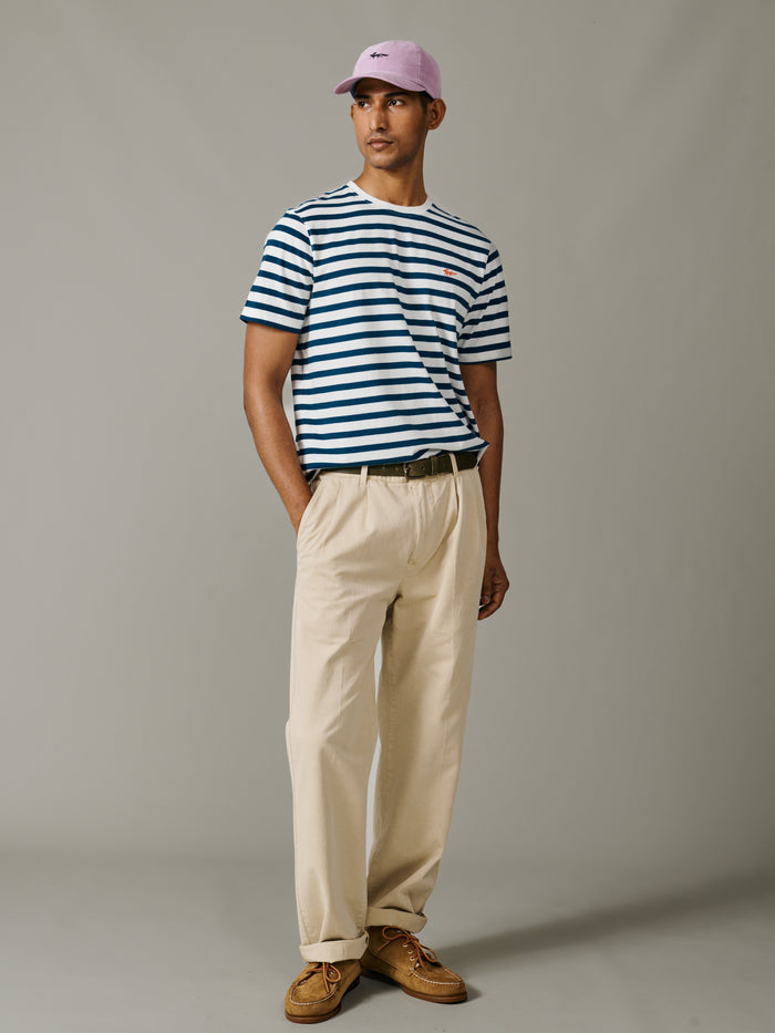 Aubin Teal Stripe Fore Striped Tee | Classic Tee