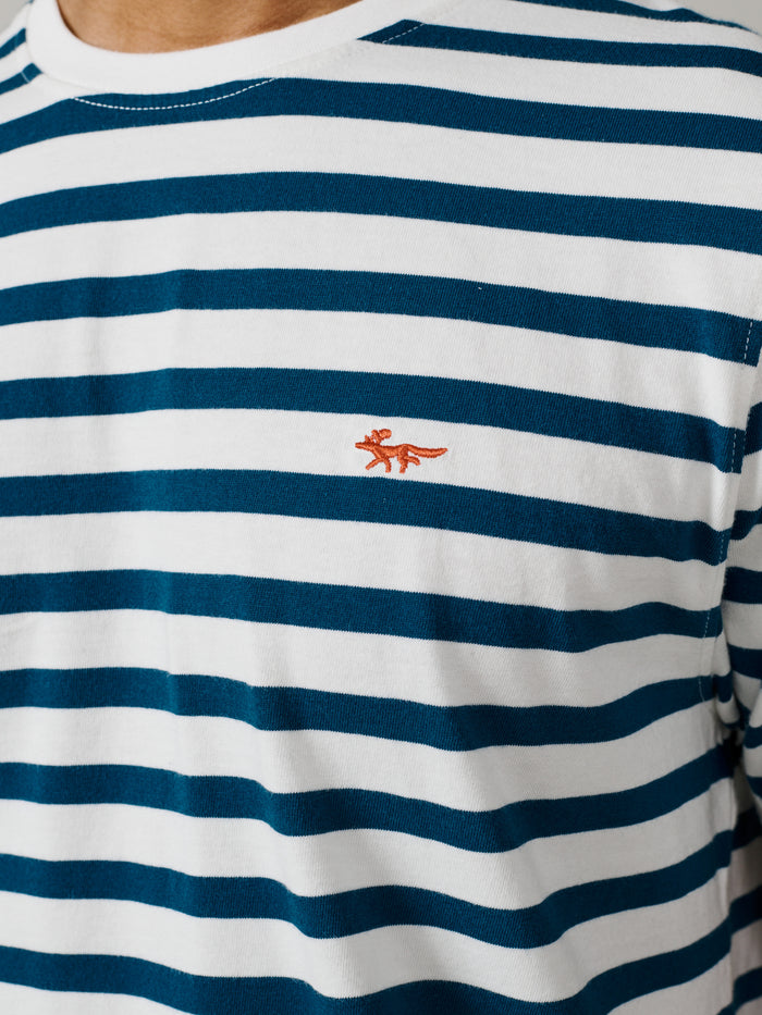 Aubin Teal Stripe Fore Striped Tee | Classic Tee