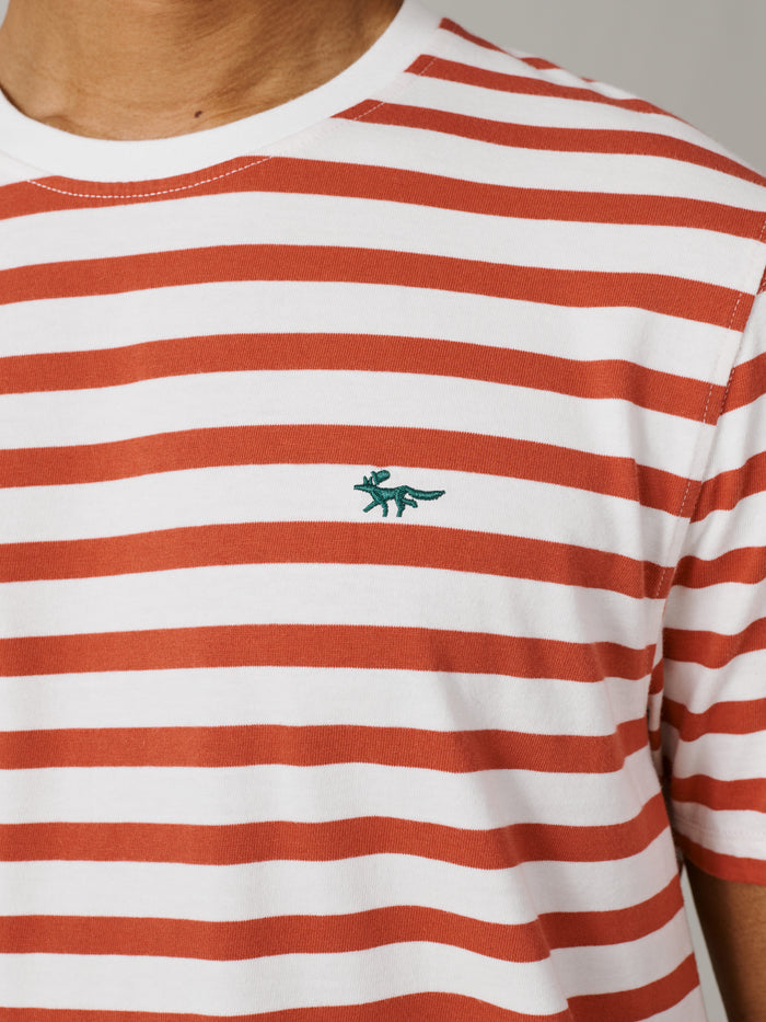 Aubin Red Stripe Fore Striped Tee | Classic Tee
