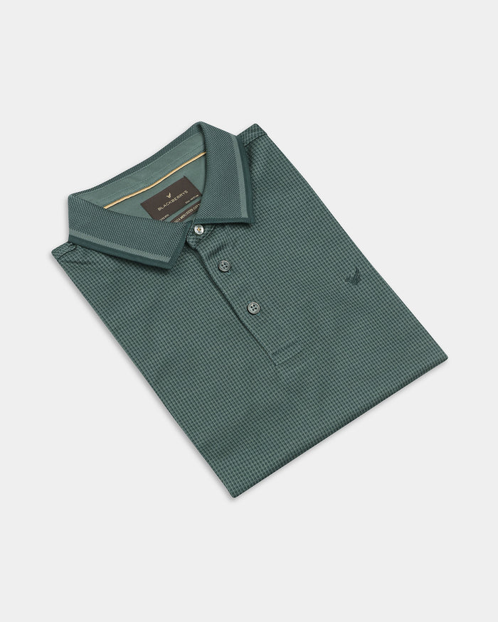 Forest Green Textured Polo - Bomi