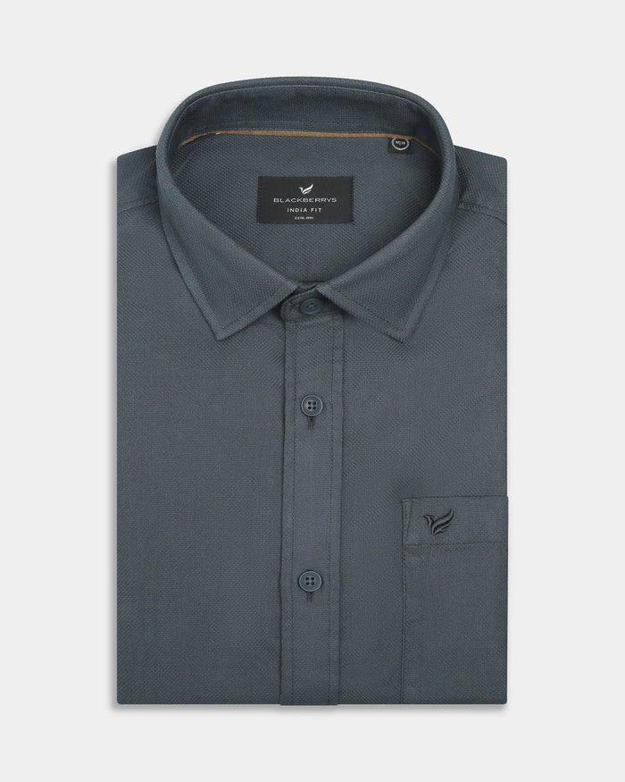 Forest Green Textured Shirt - Caty
