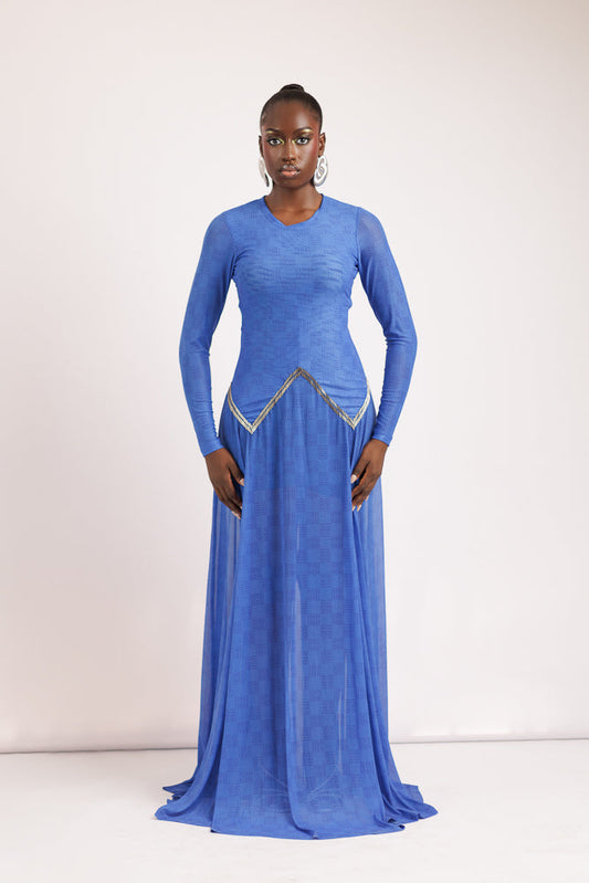 FRAN MAXI DRESS - BLUE