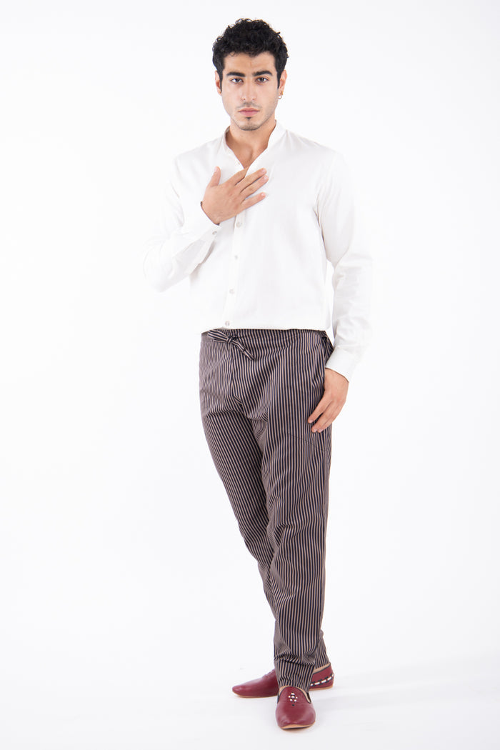 Frank Cotton Striped Trousers