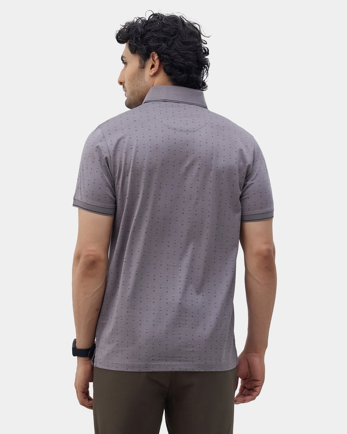 Front Gray Printed Polo - Kima